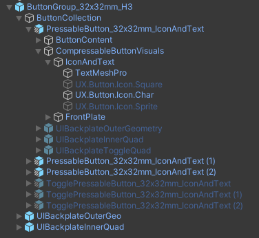 MRTK Button Hierarchy